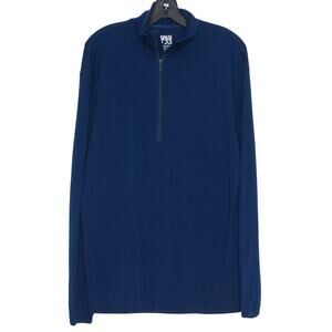 Minus 33 Sweater 1/4 Zip Pullover Merino Wool Base Layer Outdoor Navy Blue Large